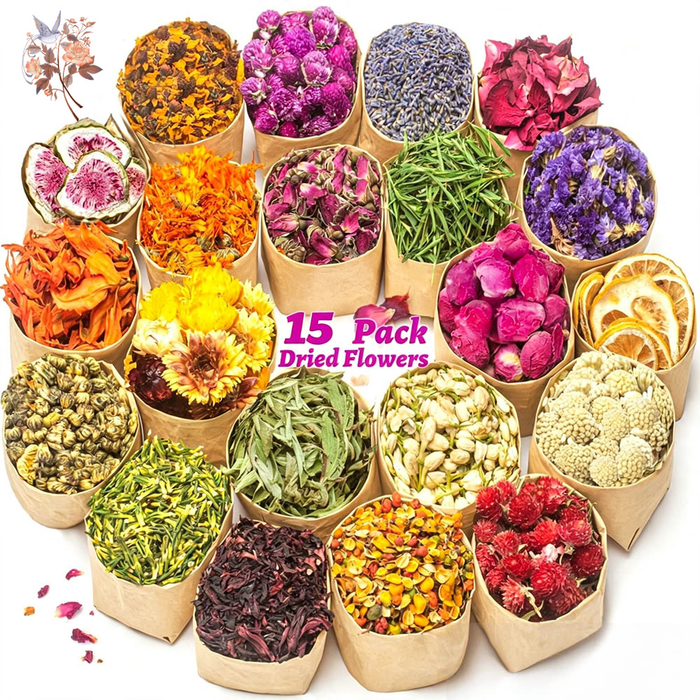 Your Candle Supplies - 15 пакетов сушеных цветов, набор для