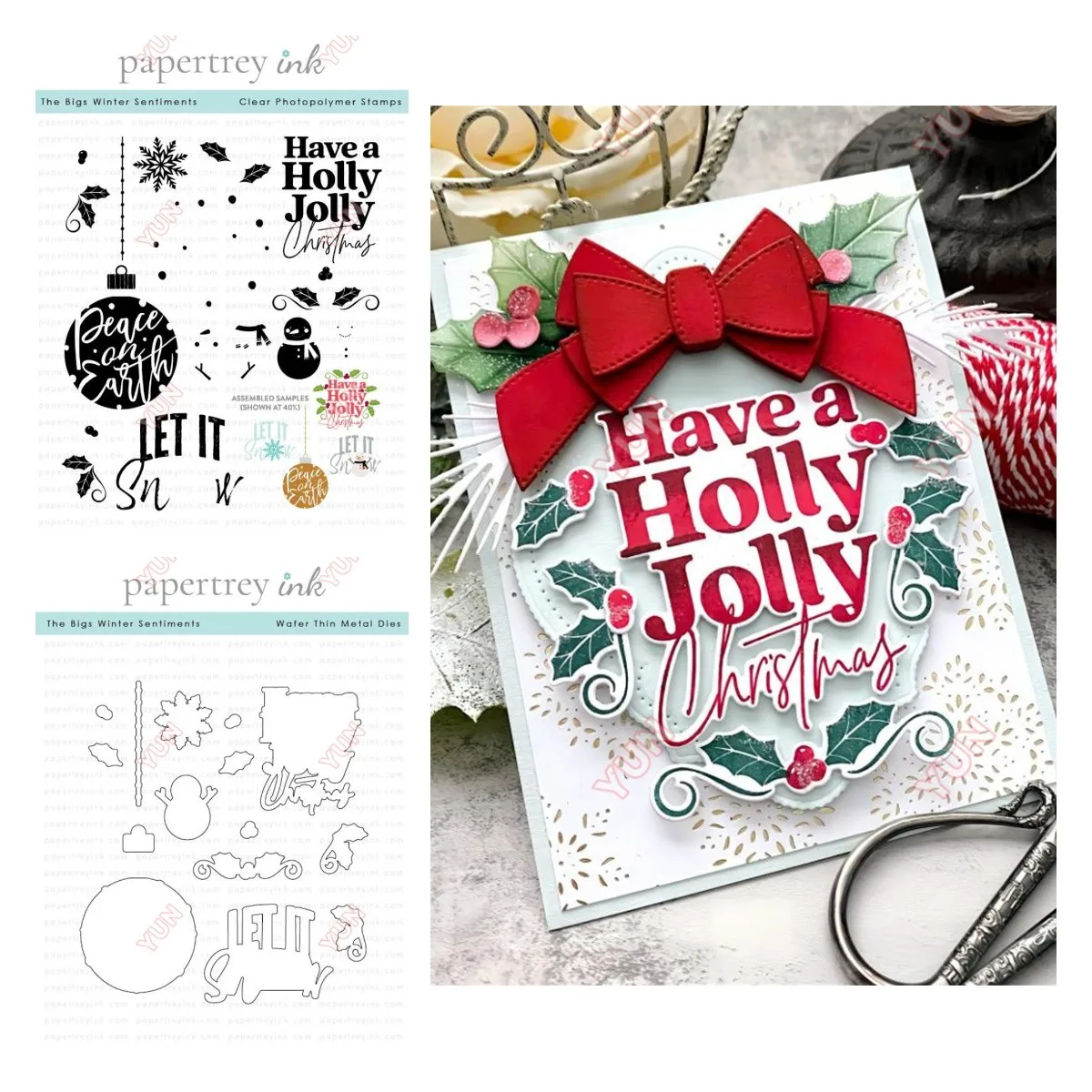 Candle Sachet - Штампы Bigs Winter Sentiments, рождественские украшения,